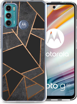 iMoshion Hoesje Geschikt voor Motorola Moto G60 Hoesje Siliconen - iMoshion Design hoesje - Zwart / Black Graphic