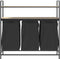 vidaXL - Wasmand - 3 - vakken - met - planken - sonoma - eikenkleurig