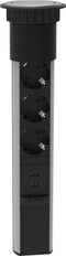 SCHÜTTE E1 Tower Pop-up Inbouw Stekkerdoos met 3 Stopcontacten en 2 USB-A Laadpunten