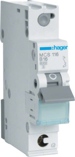 Hager MCS116 MCS116 Zekeringautomaat 1-fasig 16 A 230 V, 400 V