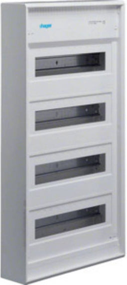 Hager VA48CN Distributiekast Opbouw (op muur) Aantal groepen: 48 Aantal rijen: 4 Inhoud: 1 stuk(s)