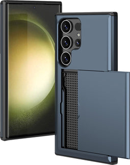 iMoshion Hoesje Geschikt voor Samsung Galaxy S24 Ultra Hoesje - Ruimte voor 2 pasjes - iMoshion Backcover met pasjeshouder - Donkerblauw