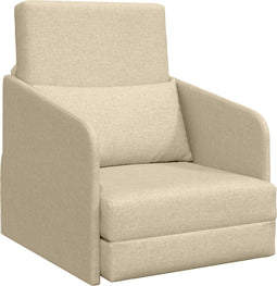 vidaXL - Ligbed - 2-in-1 - Crème - 65x80x83 - cm - Stof