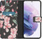 iMoshion Hoesje Geschikt voor Samsung Galaxy S21 Plus Hoesje Met Pasjeshouder - iMoshion Design Softcase Bookcase - Meerkleurig / Blossom Watercolor Black