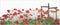 Thea Gouverneur - Borduurpakket met telpatroon - 546 - Voorgesorteerde DMC Garens - Klaprozen - Linnen - 55 cm x 22 cm - DIY Kit