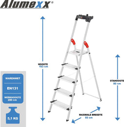 Hailo huishoudtrap xxl 5 xxl alu steps