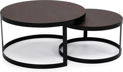 Stalux Salontafelset - Set Saar - Duurzaam ontwerp - Eenvoudige montage - Stijlvol design - Bruin - 80 cm