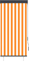 vidaXL - Rolgordijn - voor - buiten - 80x250 - cm - wit - en - oranje