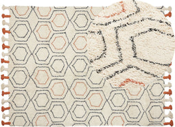 HAJIPUR - Laagpolig vloerkleed - Beige - 160 x 230 cm - Katoen