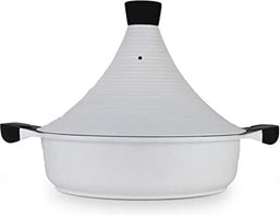 Hakal Aluminium Tajine inductie| Tagine Agadir | Geschikt voor 4-8 personen - Inductie - Wit