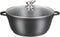Hakal Line - Marmer soep/braadpan - Met glazen deksel zwart - 24 CM - Geschikt voor alle warmtebronnen.