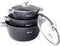 Hakal premium Pannenset - Kookpannen Braadpan Inductie 6-delig - Anti-aanbaklaag - koudgrepen Ø 20, 24 & 28 cm - Zwart