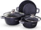 Hakal premium Pannenset - Kookpannen Braadpan Inductie 6-delig - Anti-aanbaklaag - koudgrepen Ø 20, 24 & 28 cm - Zwart