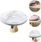Hakal - Taartplateau - Rond - Wit/Goud - marmer dienblad