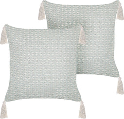 HAKONE - Set van 2 kussens - Groen - 42 x 42 cm - Polyester