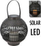Zwarte ronde solar lantaarn 24 cm - Tuinverlichting - Tuinlampen - Solarlampen op zonne-energie