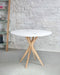 Half ronde tafel Jubi uitschuifbaar, essenhout, wit