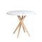 Half ronde tafel Jubi uitschuifbaar, essenhout, wit
