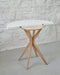 Half ronde tafel Jubi uitschuifbaar, essenhout, wit