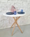 Half ronde tafel Jubi uitschuifbaar, essenhout, wit