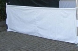 Halfhoog zijpaneel 3 mtr geschikt voor Easy Up tenten in Wit