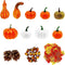 Halloween Decoratieset | Kunstmatige Pompoenen, Dennenappels, Esdoornbladeren & Eikels - 86 Delig