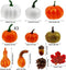 Halloween Decoratieset | Kunstmatige Pompoenen, Dennenappels, Esdoornbladeren & Eikels - 86 Delig