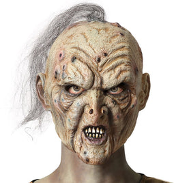 Halloween/horror eng verkleed masker - Ork/zombie/monster/duivel - wit/pukkels - volwassenen - Latex
