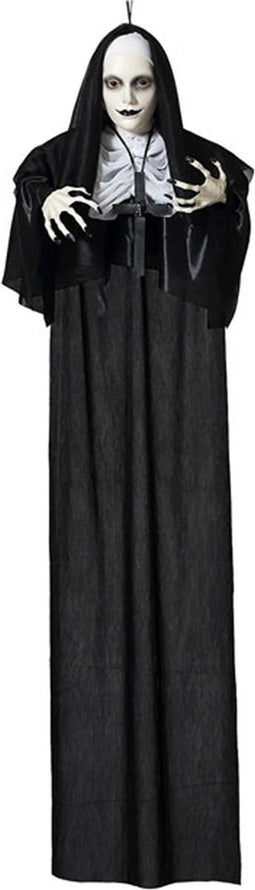 Halloween/horror thema hang decoratie Geest/spook Non - met LED licht - enge/griezelige pop - 120 cm