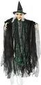 Halloween/horror thema hang decoratie pop heks - met LED licht - enge/griezelige pop - 110 cm