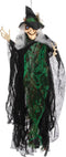 Halloween/horror thema hang decoratie pop heks - met LED licht - enge/griezelige pop - 110 cm