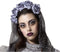 Halloween/horror verkleed diadeem/bloemenkrans en sluier - zombie/spook - kunststof - dames/meisjes