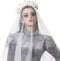 Halloween/horror verkleed diadeem/bloemenkrans met sluier - zombie/spook - kunststof - dames