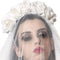 Halloween/horror verkleed diadeem/bloemenkrans met sluier - zombie/spook - kunststof - dames