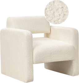 HALLSBERG - Fauteuil - Wit - Bouclé