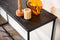 Haltafel, Aged Teak, B340 zwart