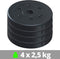 Halterschijven set 10 kg, Kunststof, 30 mm, 4 x 2,5 kg, Gewichten, Fitness