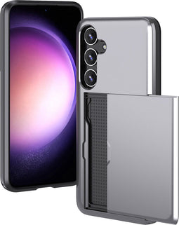 iMoshion Hoesje Geschikt voor Samsung Galaxy S24 Plus Hoesje - Ruimte voor 2 pasjes - iMoshion Backcover met pasjeshouder - Grijs
