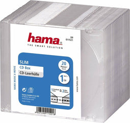 Hama 00011521 CD-hoes slim 1 CD/DVD/Blu-Ray Transparant Polystereen 20 stuk(s)