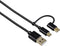 Hama 2in1-Micro-USB-kabel met USB-C-adapter, verguld, afgeschermd, 1,00 m