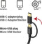 Hama 2in1-micro-USB-kabel met USB-Type-C-adapter, 1 m, zwart
