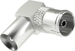 Hama Antennekabel-adapter, coax-stekker - coax-koppeling, 90°