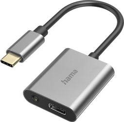 Hama Audio-adapter, 2in1, USB-C-St. - 3,5-mm-jack/USB-C-aansl., audio + opladen