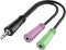 Hama Audio-adapter, 4-pol. 3,5-mm-jack-stekker - 2x 3-pol. 3,5-mm-jack-headset