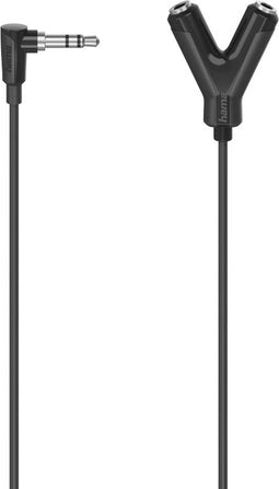 Hama Audioadapter, 3,5-mm-jack-stekker - 2 x 3,5-mm-jack-kop., stereo