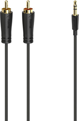 Hama Audiokabel, 3,5-mm-jack-stekker - 2 cinch-stekker, stereo, verg., 1,5 m