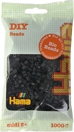 Hama Bio Strijkkralen Zwart (018), 1000st.