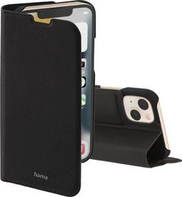 Hama Booklet Slim Pro Cover Hoesje geschikt voor iPhone 14 - Pasvakjes - Magnetische sluiting - Standfunctie - Zwart