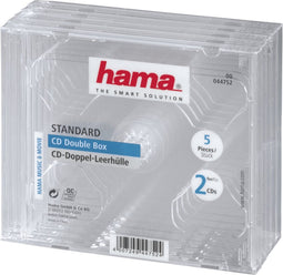Hama CD box standaard dubbel 5-pack transparant