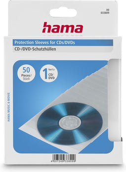 Hama CD/DVD sleeves 50-pack transparant
